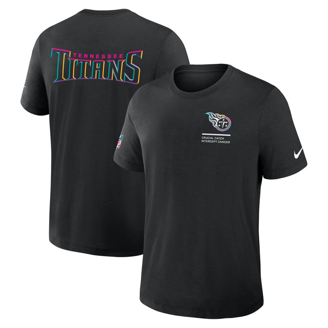 Tennessee Titans 2025 NFL Crucial Catch Tri-Blend Dri-FIT T-Shirt Black | Nike for Sale