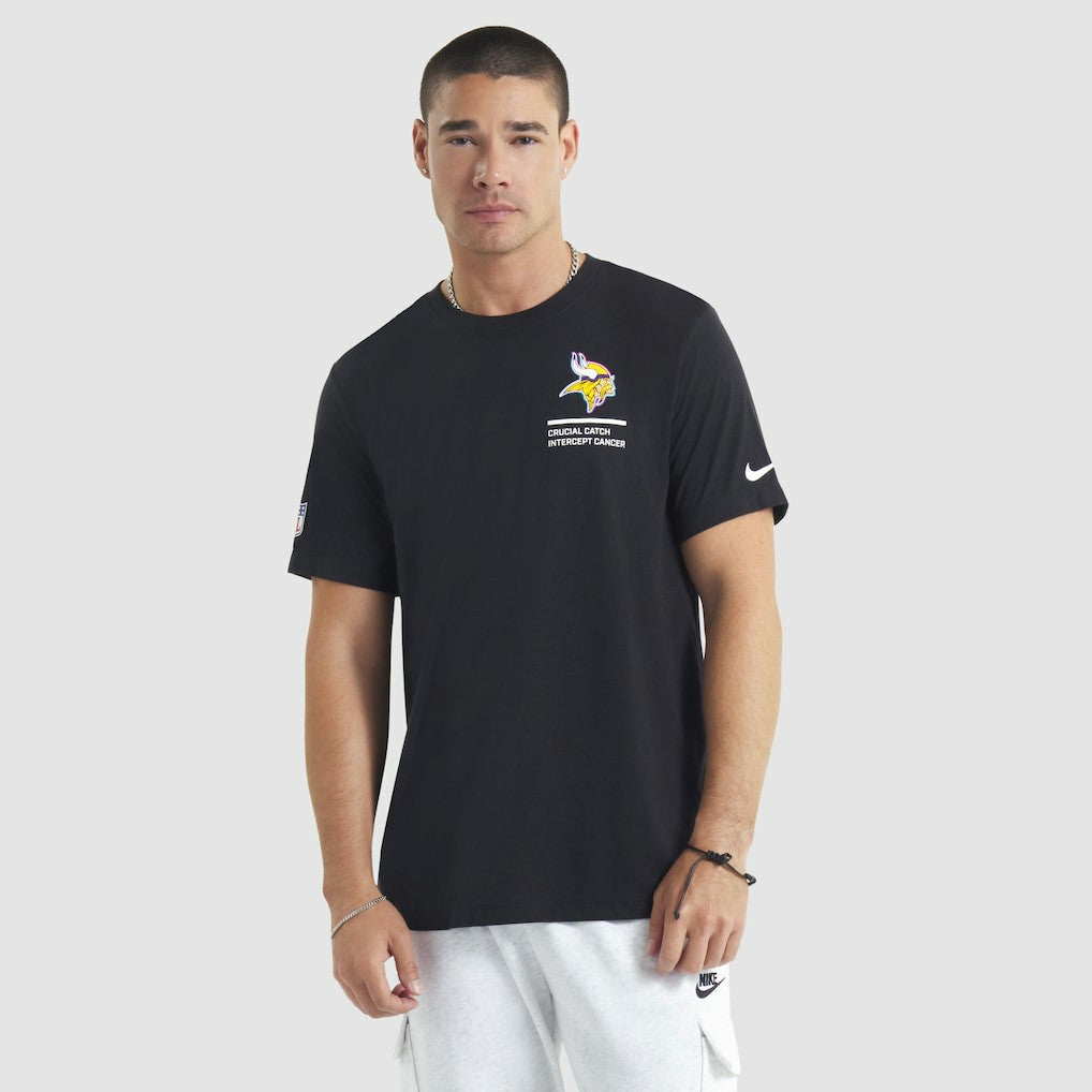 Minnesota Vikings 2025 NFL Crucial Catch Tri-Blend Dri-FIT T-Shirt Black | Nike for Sale