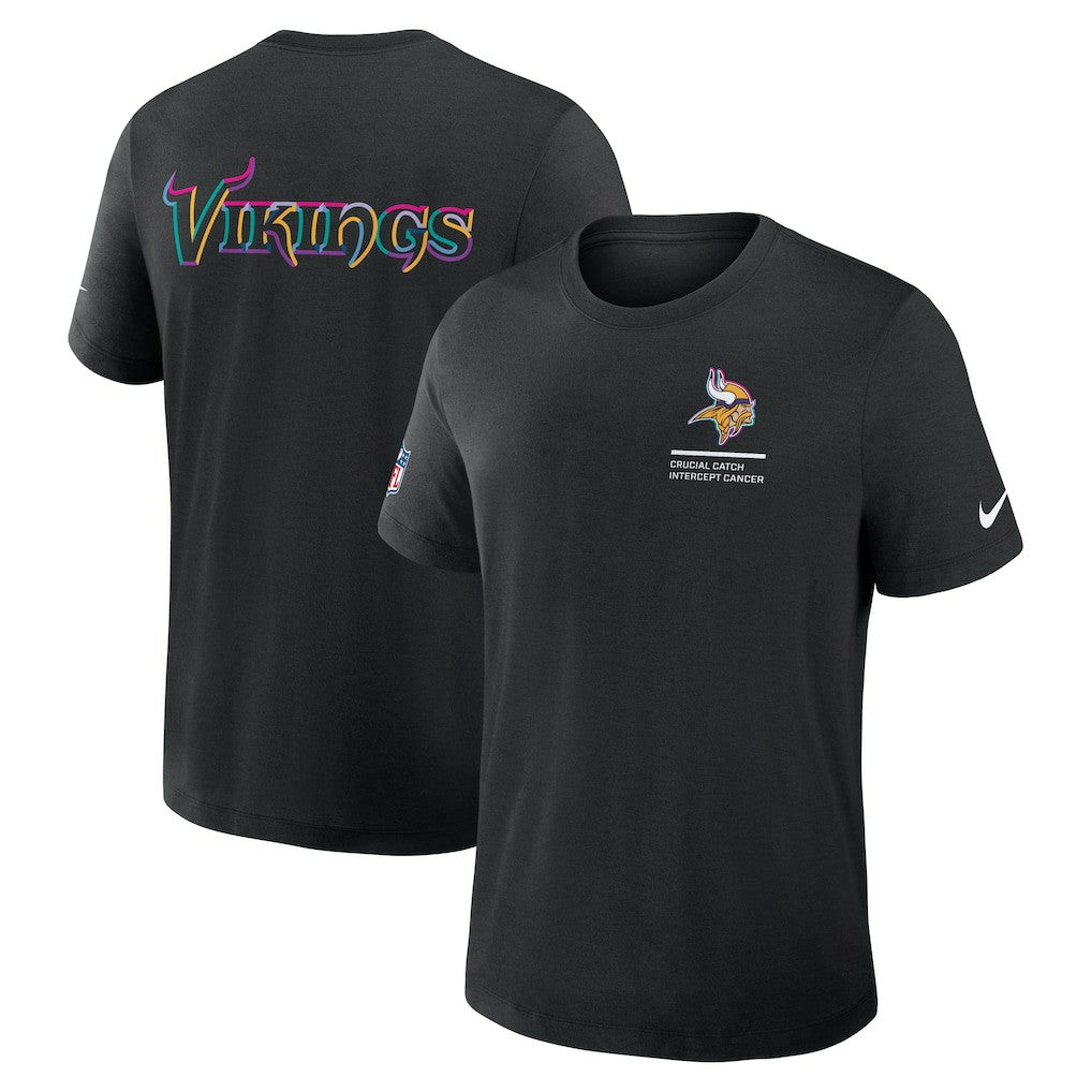Minnesota Vikings 2025 NFL Crucial Catch Tri-Blend Dri-FIT T-Shirt Black | Nike for Sale