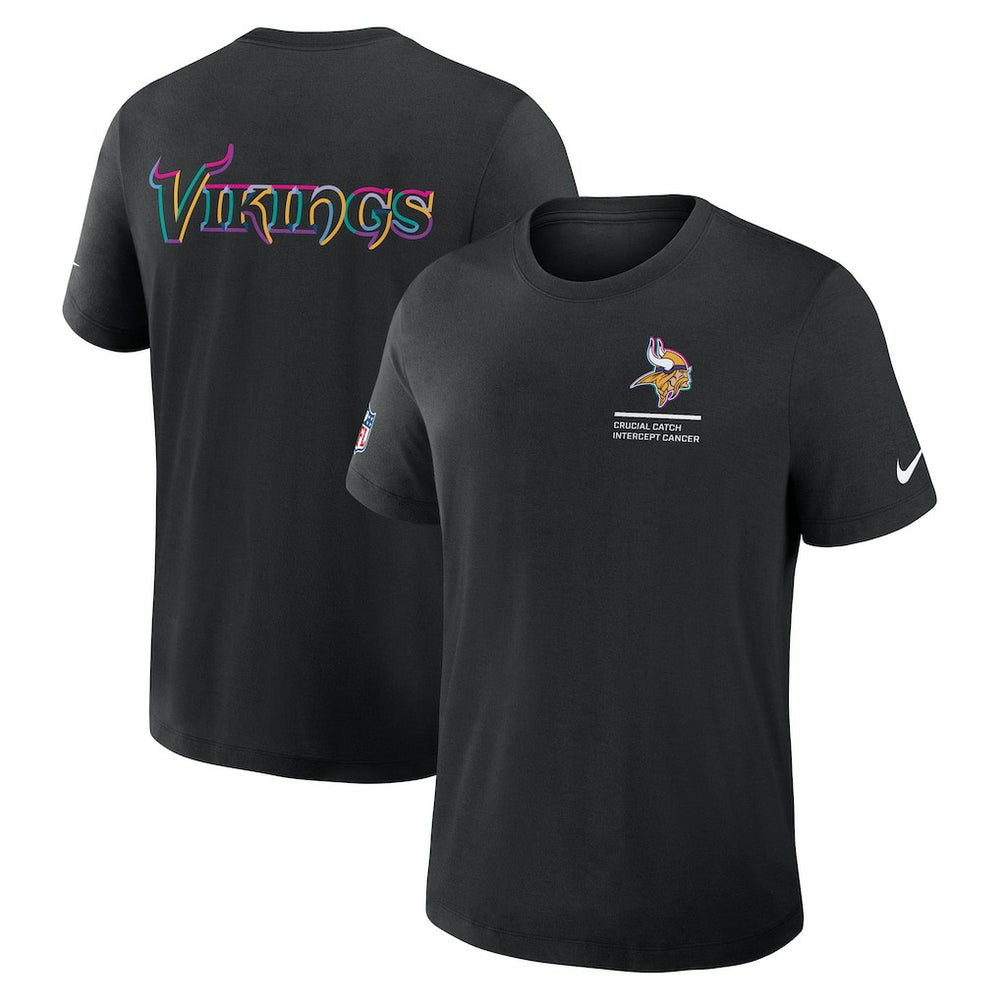 Minnesota Vikings 2025 NFL Crucial Catch Tri-Blend Dri-FIT T-Shirt Black | Nike for Sale