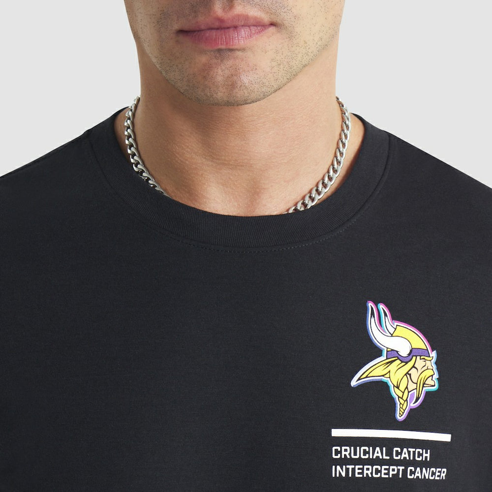 Minnesota Vikings 2025 NFL Crucial Catch Tri-Blend Dri-FIT T-Shirt Black | Nike for Sale