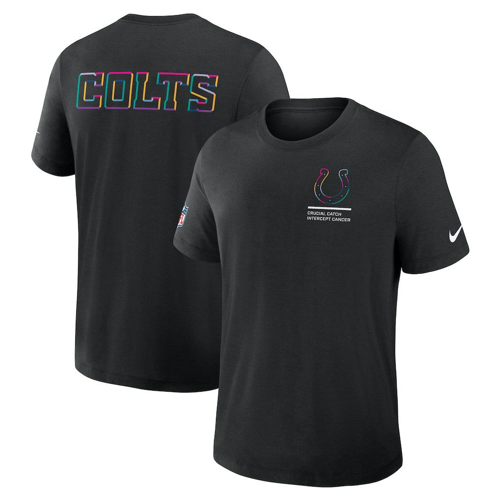 Indianapolis Colts 2025 NFL Crucial Catch Tri-Blend Dri-FIT T-Shirt Black | Nike for Sale