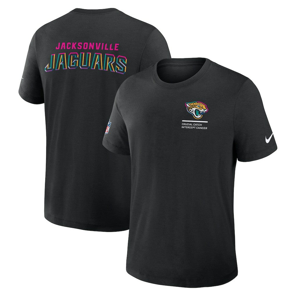 Jacksonville Jaguars 2025 NFL Crucial Catch Tri-Blend Dri-FIT T-Shirt Black | Nike for Sale