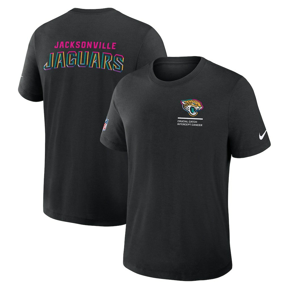 Jacksonville Jaguars 2025 NFL Crucial Catch Tri-Blend Dri-FIT T-Shirt Black | Nike for Sale
