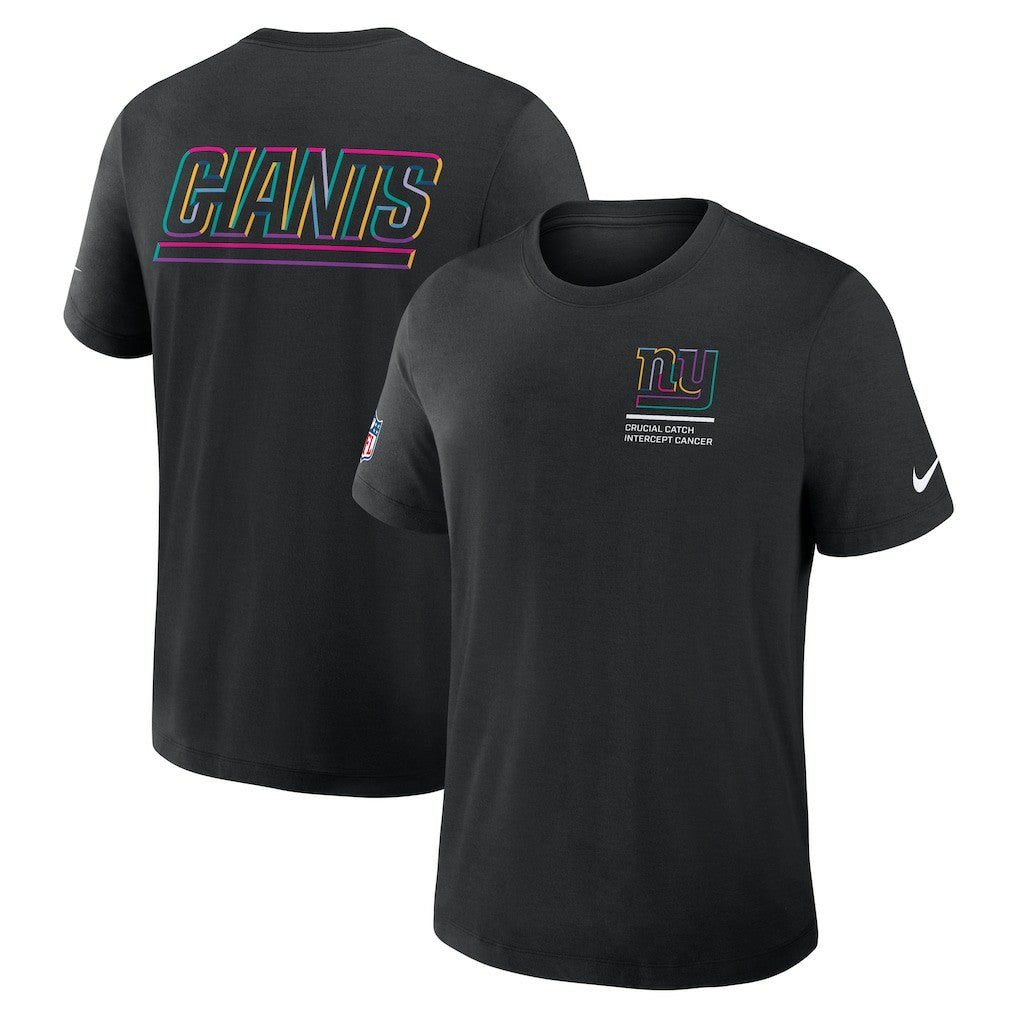 New York Giants 2025 NFL Crucial Catch Tri-Blend Dri-FIT T-Shirt Black | Nike for Sale