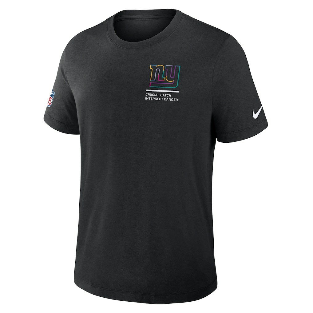 New York Giants 2025 NFL Crucial Catch Tri-Blend Dri-FIT T-Shirt Black | Nike for Sale
