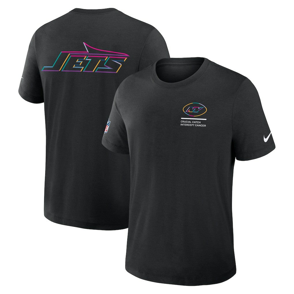 New York Jets 2025 NFL Crucial Catch Tri-Blend Dri-FIT T-Shirt Black | Nike for Sale