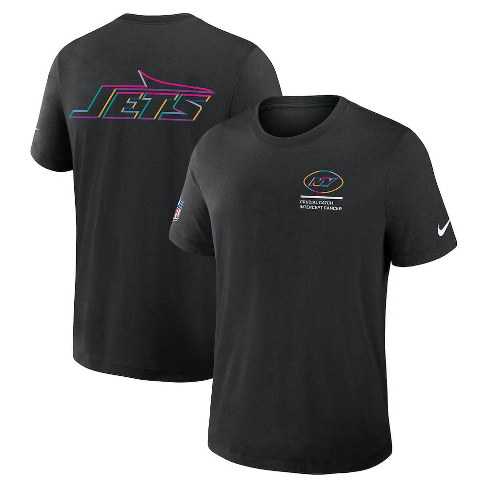 New York Jets 2025 NFL Crucial Catch Tri-Blend Dri-FIT T-Shirt Black | Nike for Sale