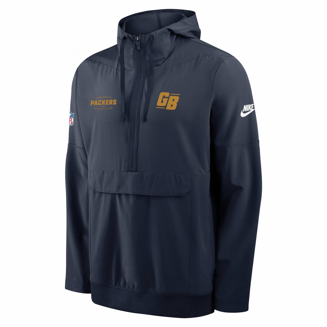 Green Bay Packers The 1923 Classic Sideline Half-Zip Anorak Jacket Navy | Nike for Sale