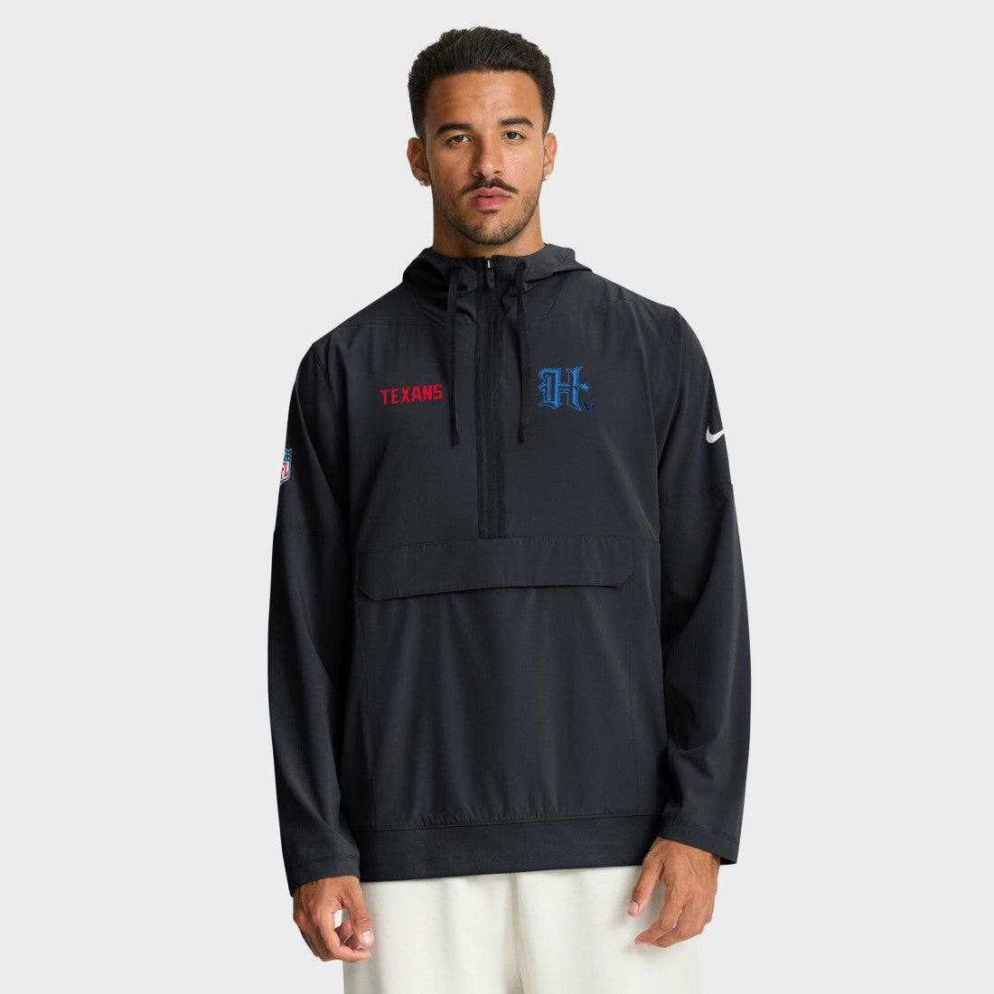 Houston Texans Sideline Alt Pack Anorak Half-Zip Hoodie Jacket Navy | Nike for Sale
