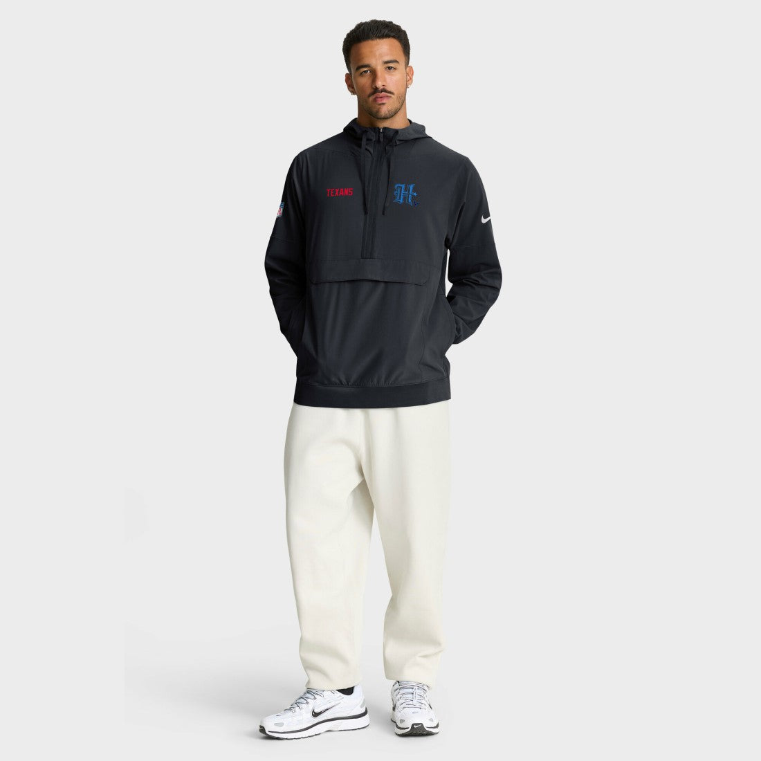 Houston Texans Sideline Alt Pack Anorak Half-Zip Hoodie Jacket Navy | Nike for Sale