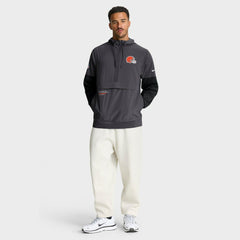 Cleveland Browns Sideline Anorak Half-Zip Hoodie Jacket Anthracite | Nike for Sale