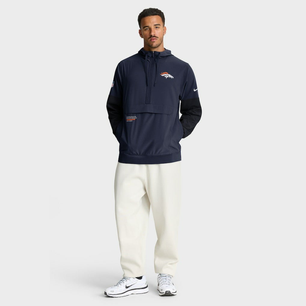 Denver Broncos Sideline Anorak Half-Zip Hoodie Jacket Navy | Nike for Sale