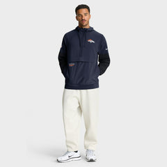Denver Broncos Sideline Anorak Half-Zip Hoodie Jacket Navy | Nike for Sale