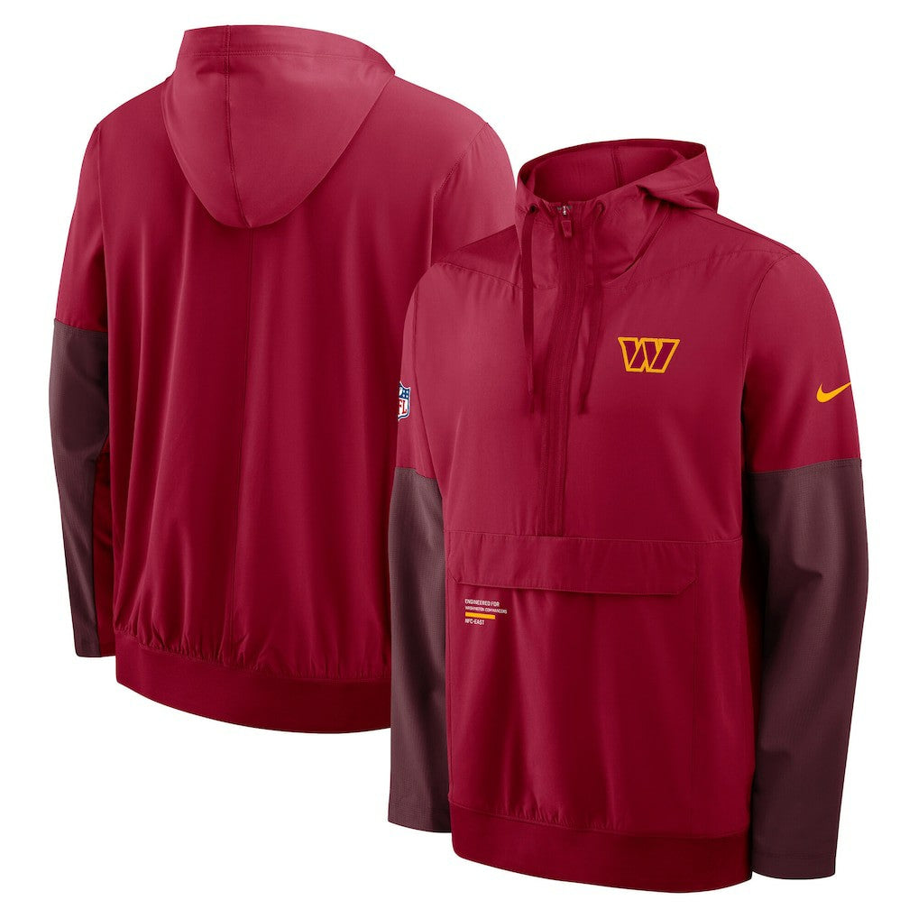 Washington Commanders Sideline Anorak Half-Zip Hoodie Jacket Burgundy | Nike for Sale