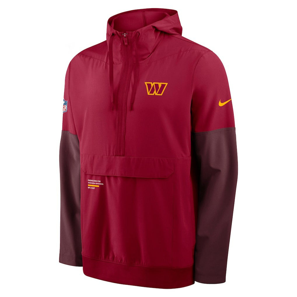 Washington Commanders Sideline Anorak Half-Zip Hoodie Jacket Burgundy | Nike for Sale