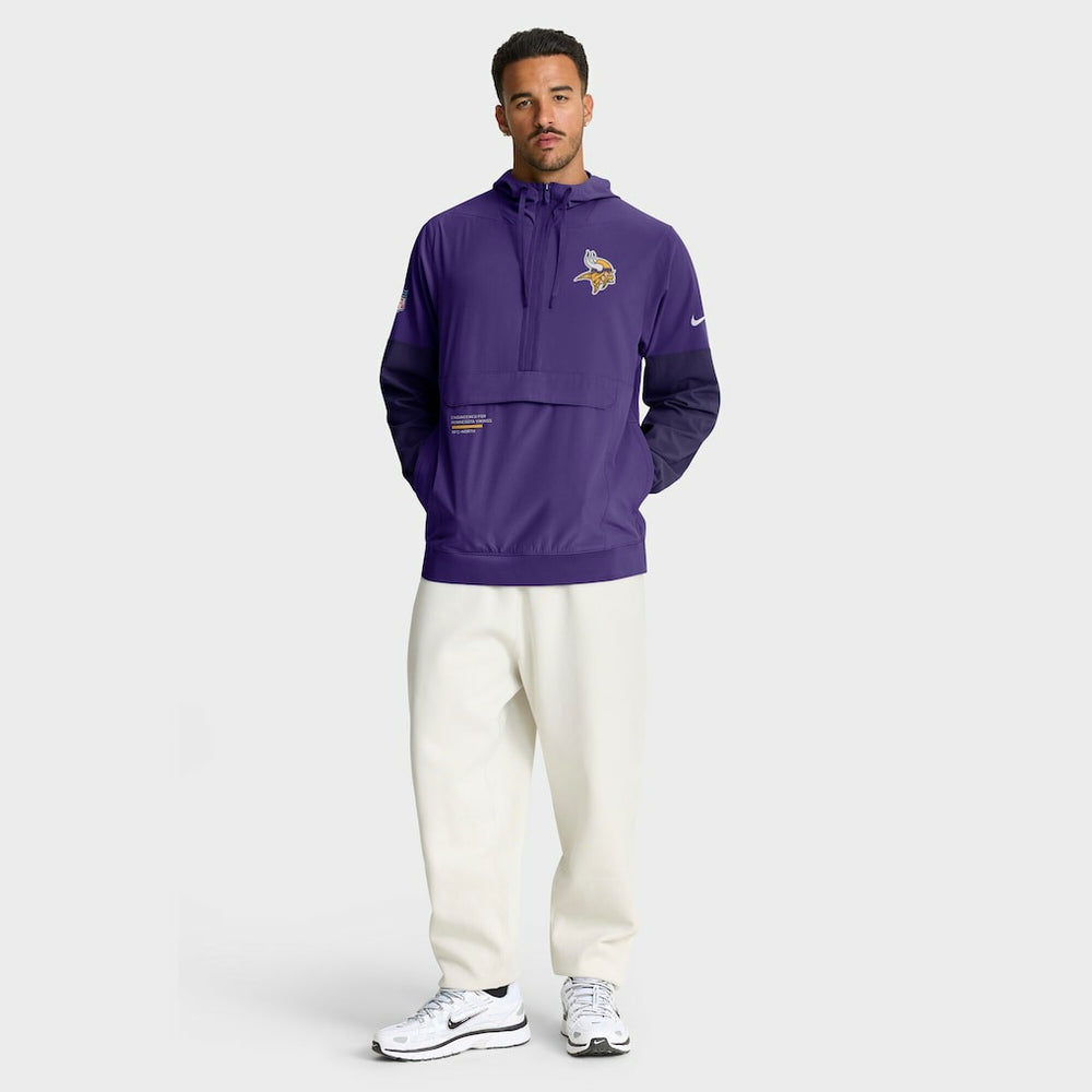 Minnesota Vikings Sideline Anorak Half-Zip Hoodie Jacket Purple | Nike for Sale