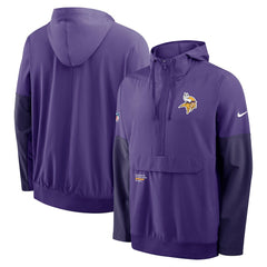 Minnesota Vikings Sideline Anorak Half-Zip Hoodie Jacket Purple | Nike for Sale