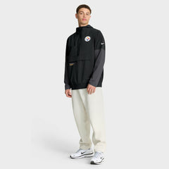 Pittsburgh Steelers Sideline Anorak Half-Zip Hoodie Jacket Black | Nike for Sale