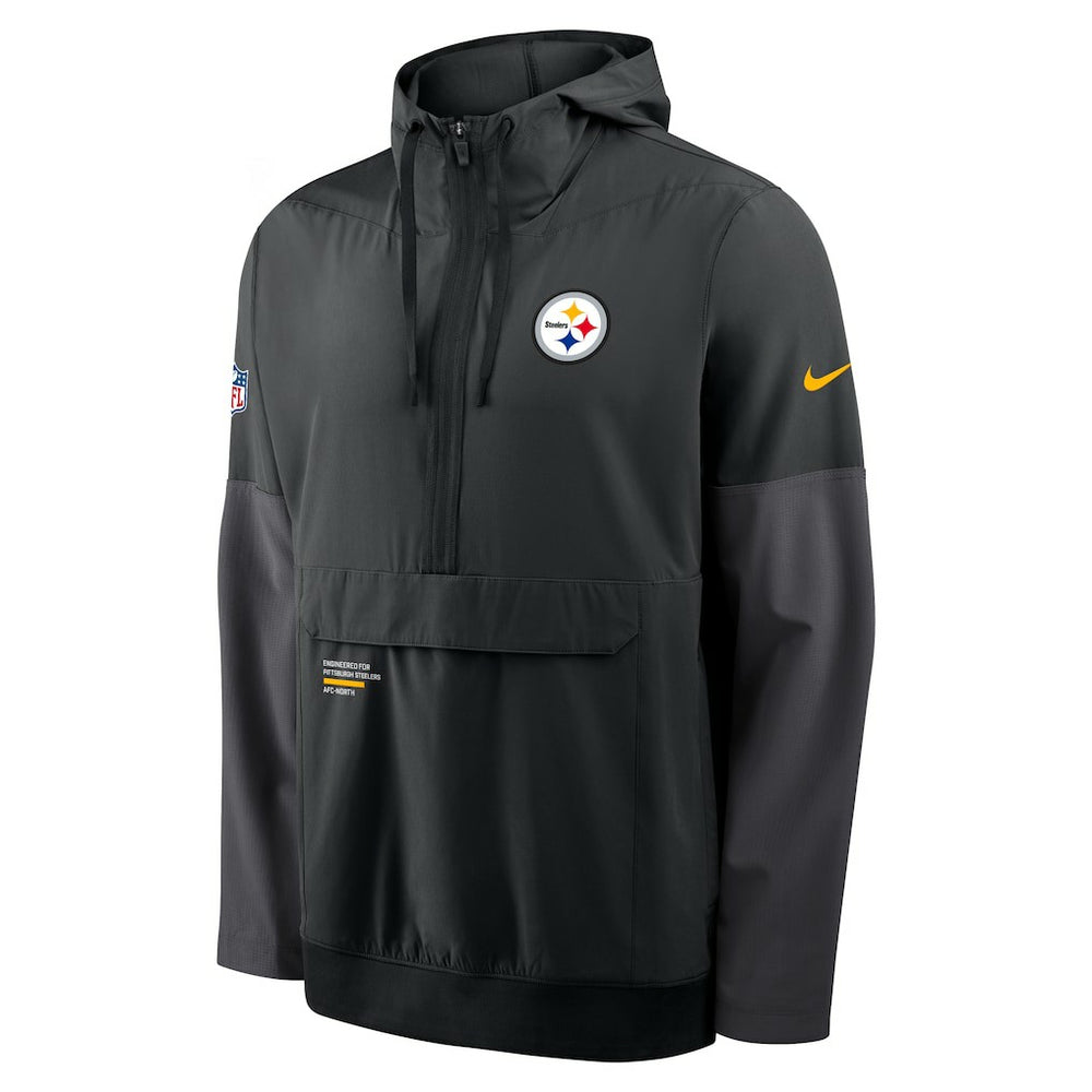 Pittsburgh Steelers Sideline Anorak Half-Zip Hoodie Jacket Black | Nike for Sale