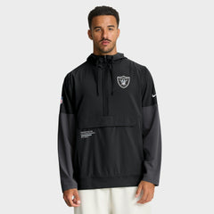 Las Vegas Raiders Sideline Anorak Half-Zip Hoodie Jacket Black | Nike for Sale