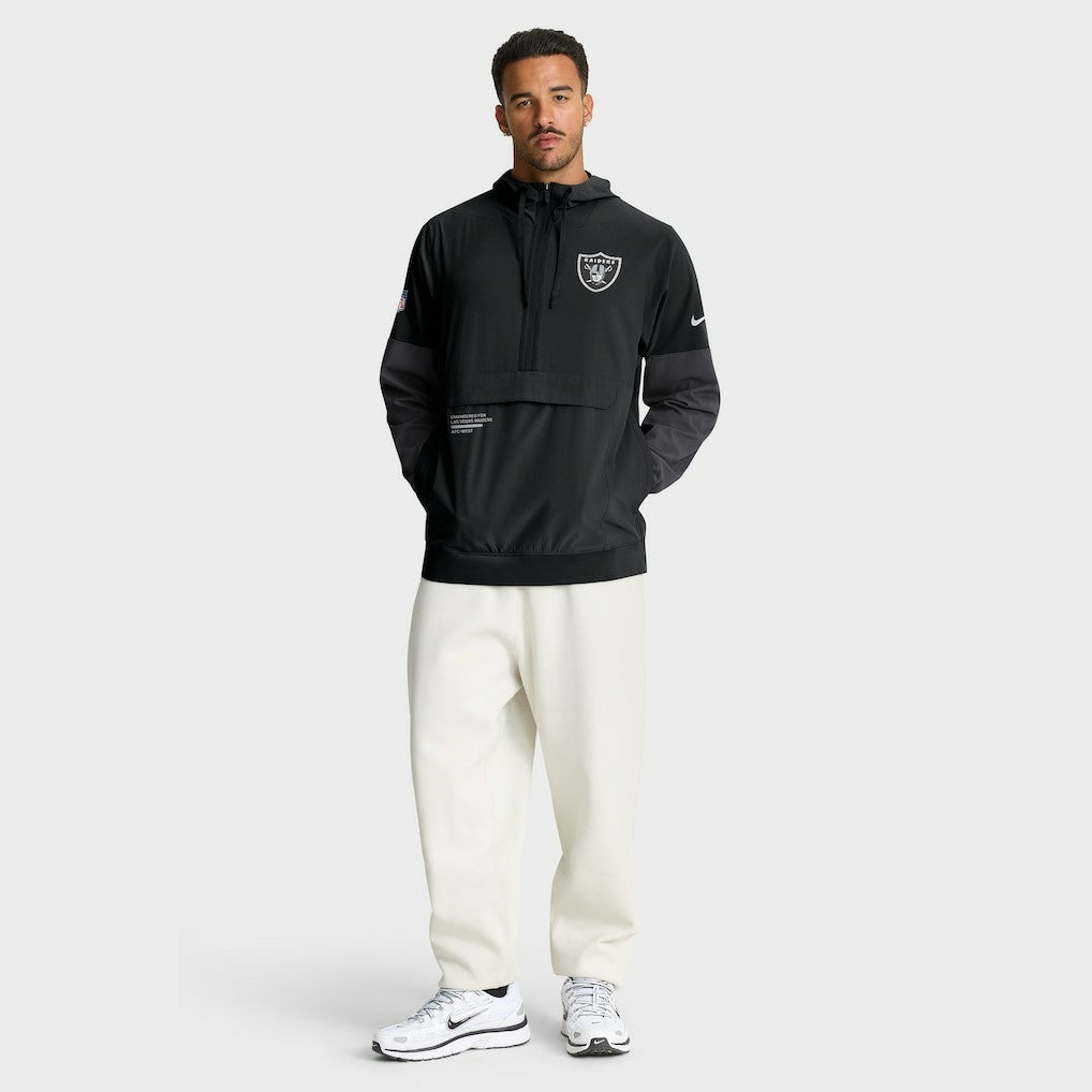 Las Vegas Raiders Sideline Anorak Half-Zip Hoodie Jacket Black | Nike for Sale