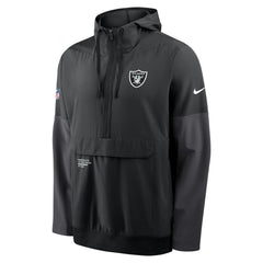 Las Vegas Raiders Sideline Anorak Half-Zip Hoodie Jacket Black | Nike for Sale