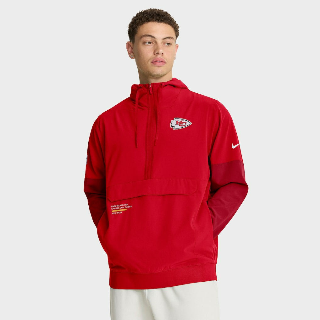 Kansas City Chiefs Sideline Anorak Half-Zip Hoodie Jacket Red | Nike for Sale