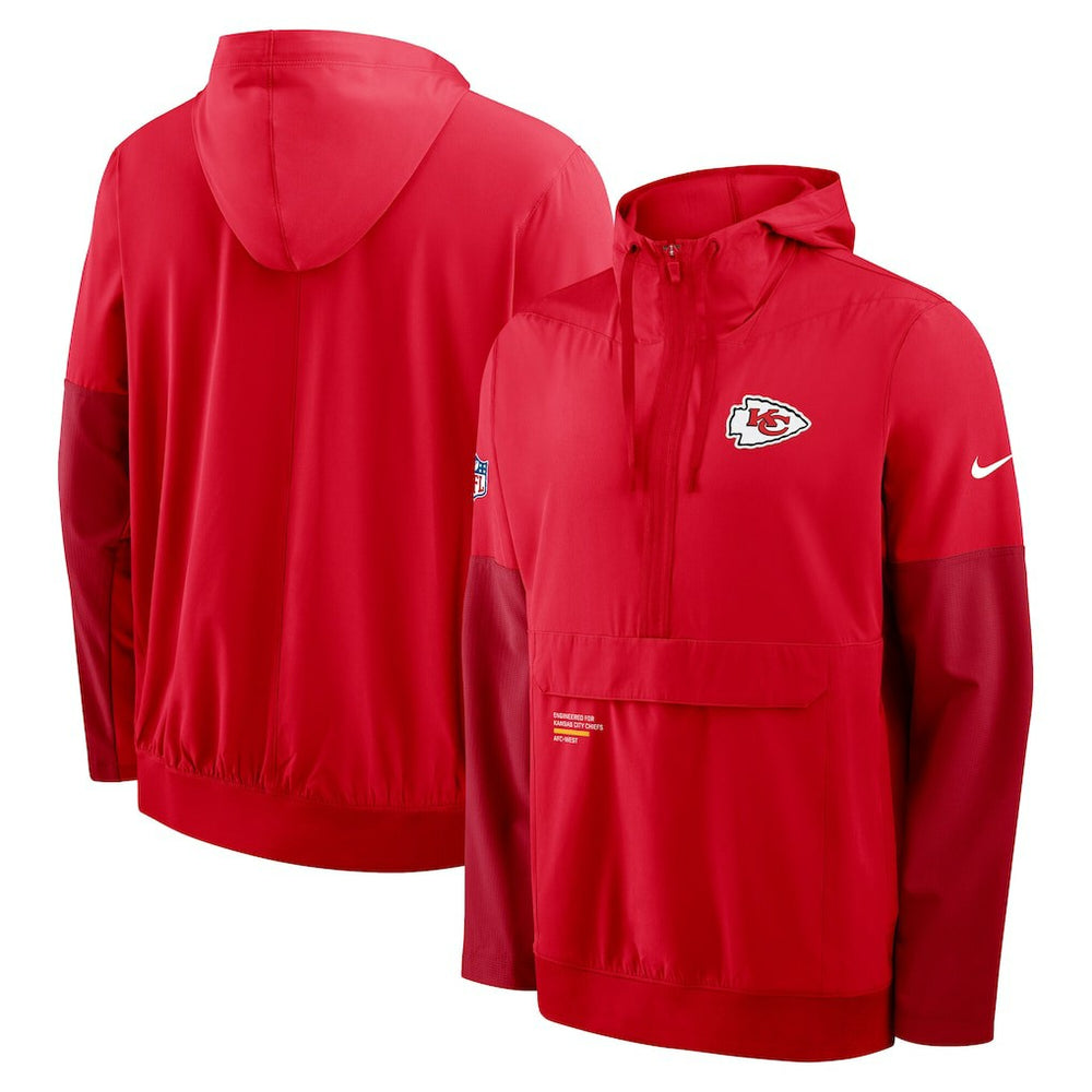 Kansas City Chiefs Sideline Anorak Half-Zip Hoodie Jacket Red | Nike for Sale