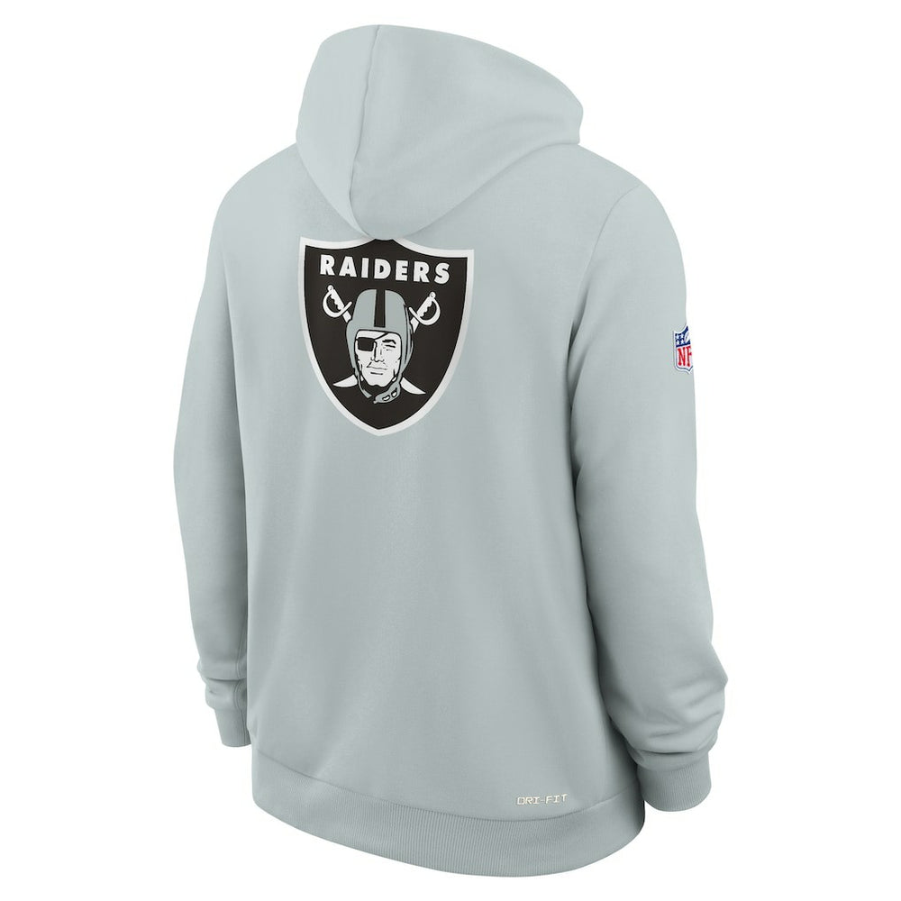 Las Vegas Raiders Sideline Standard Issue Utility Player Dri-FIT Full-Zip Hoodie Silver | Nike for Sale