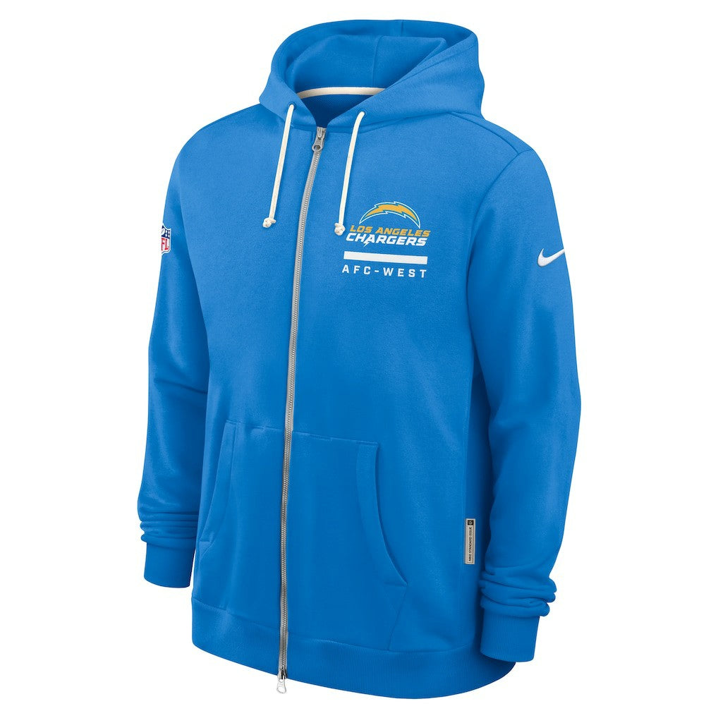 Los Angeles Chargers Sideline Standard Issue Utility Player Dri-FIT Full-Zip Hoodie Powder Blue | Nike for Sale