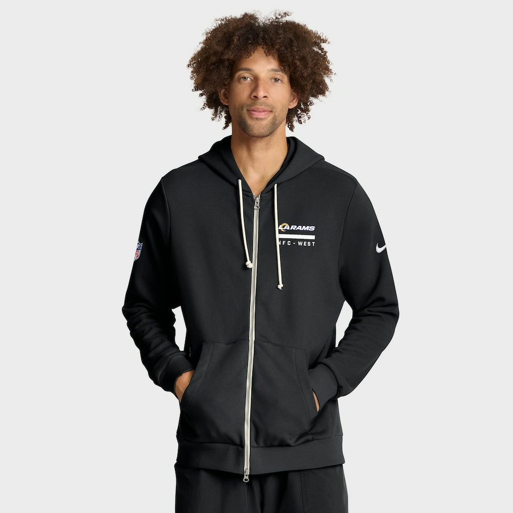 Los Angeles Rams Sideline Standard Issue Utility Player Dri-FIT Full-Zip Hoodie Black | Nike for Sale