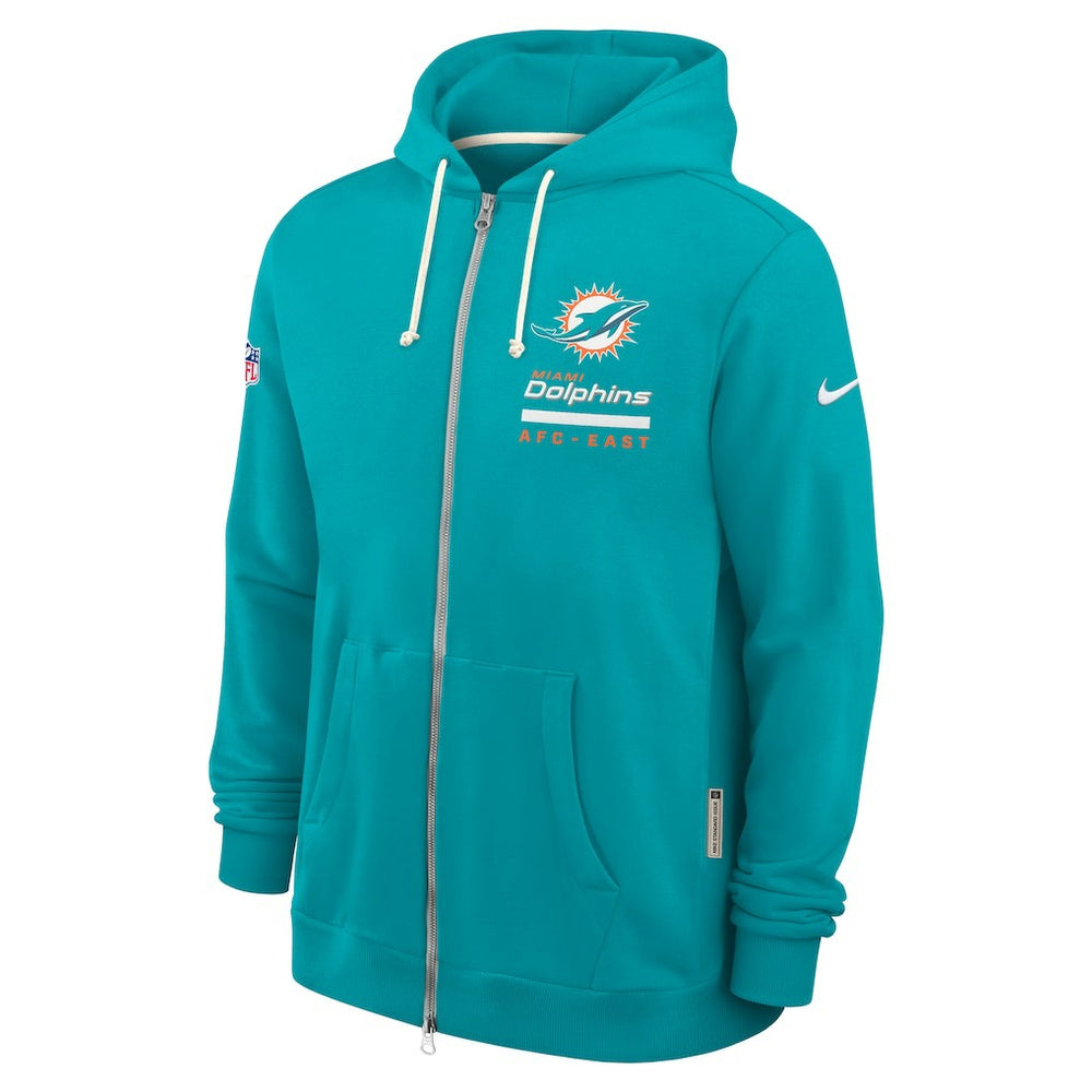 Miami Dolphins Sideline Standard Issue Utility Player Dri-FIT Full-Zip Hoodie Aqua | Nike for Sale
