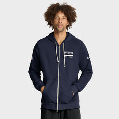 New England Patriots Sideline Standard Issue Utility Player Dri-FIT Full-Zip Hoodie Navy | Nike for Sale