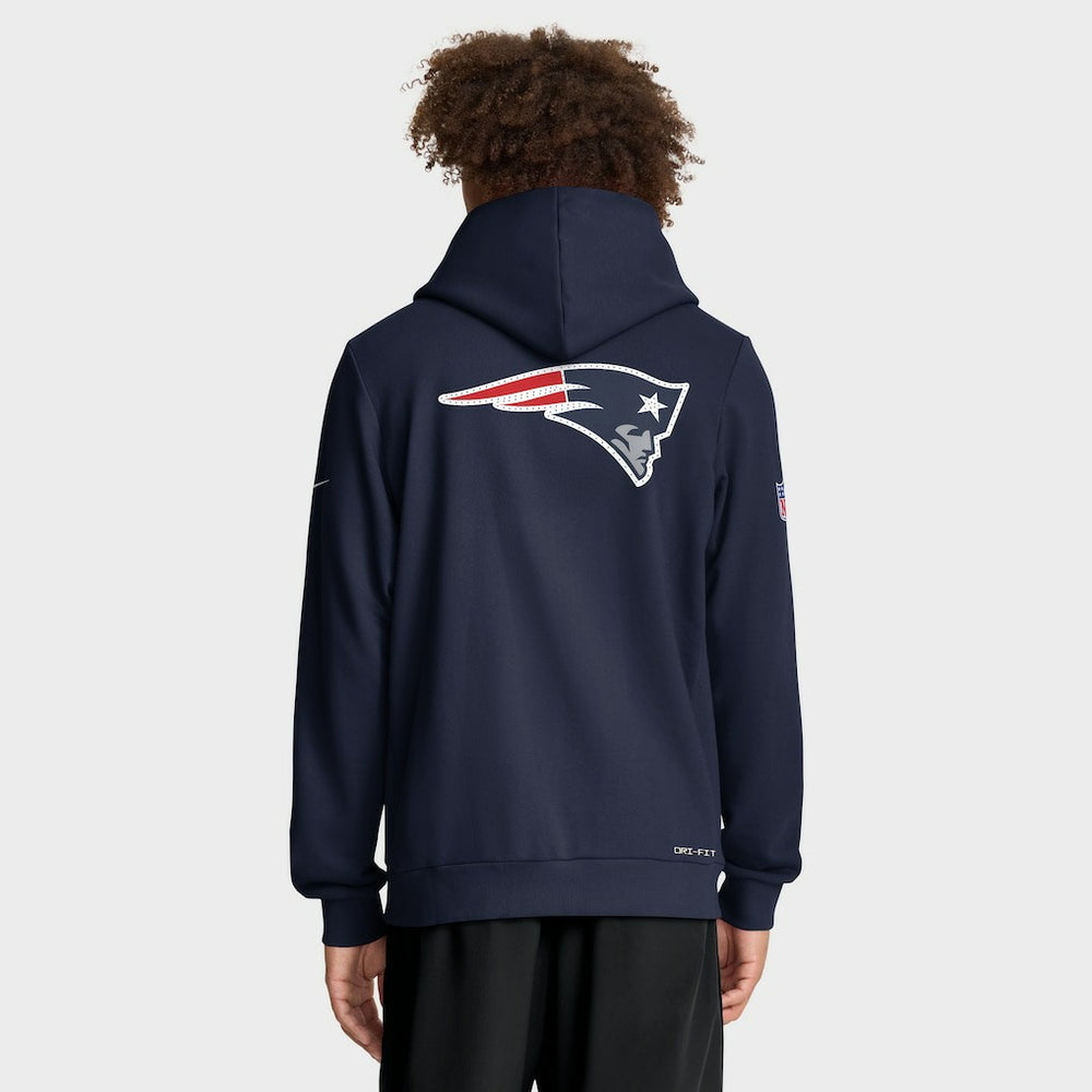 New England Patriots Sideline Standard Issue Utility Player Dri-FIT Full-Zip Hoodie Navy | Nike for Sale