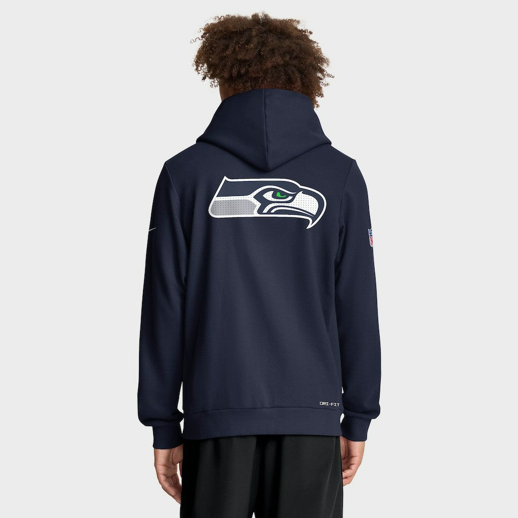 Seattle Seahawks Sideline Standard Issue Utility Player Dri-FIT Full-Zip Hoodie College Navy | Nike for Sale