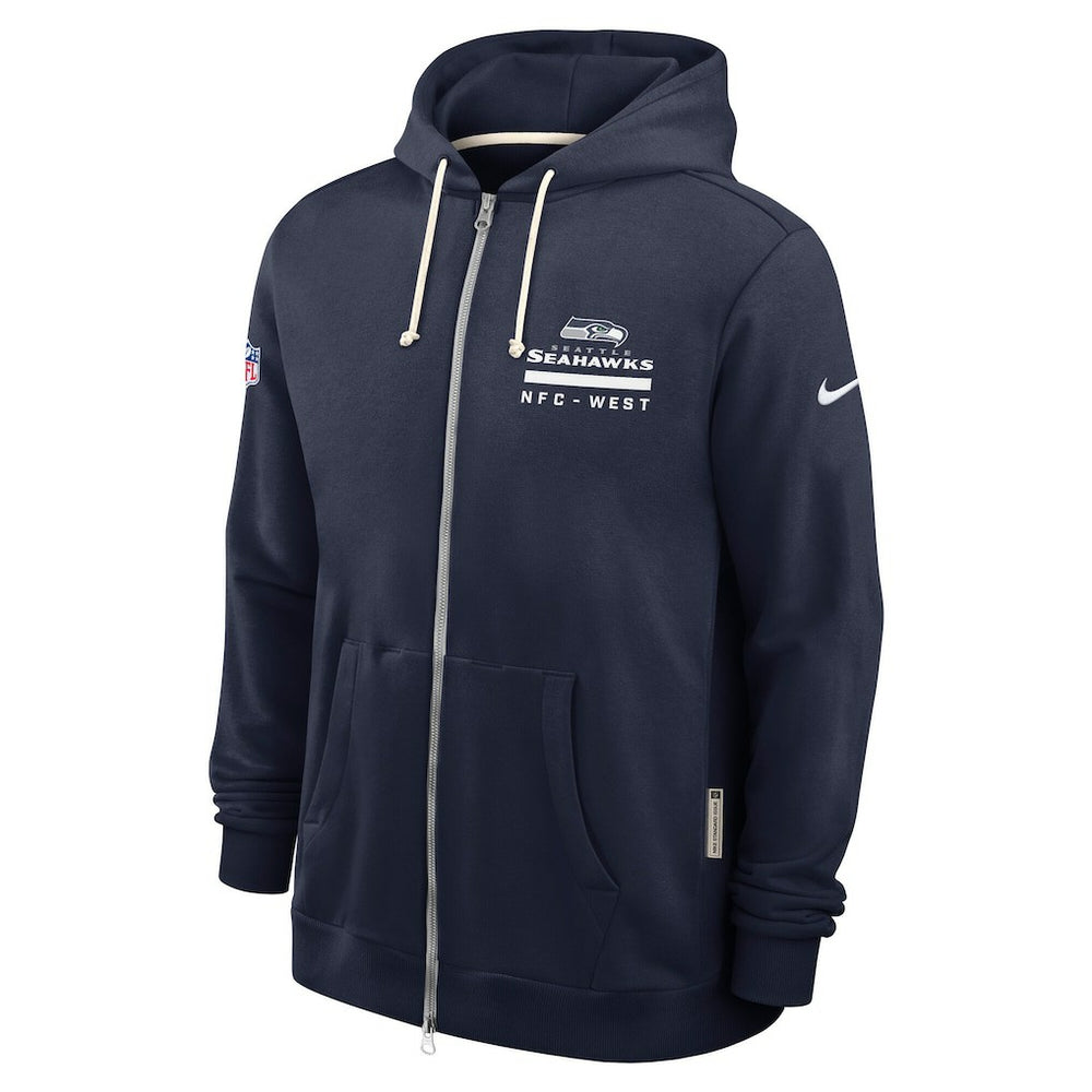 Seattle Seahawks Sideline Standard Issue Utility Player Dri-FIT Full-Zip Hoodie College Navy | Nike for Sale