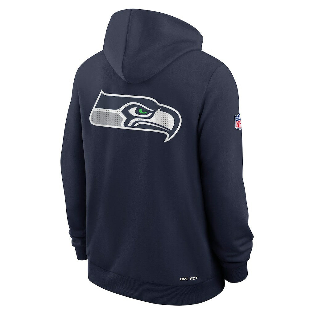 Seattle Seahawks Sideline Standard Issue Utility Player Dri-FIT Full-Zip Hoodie College Navy | Nike for Sale