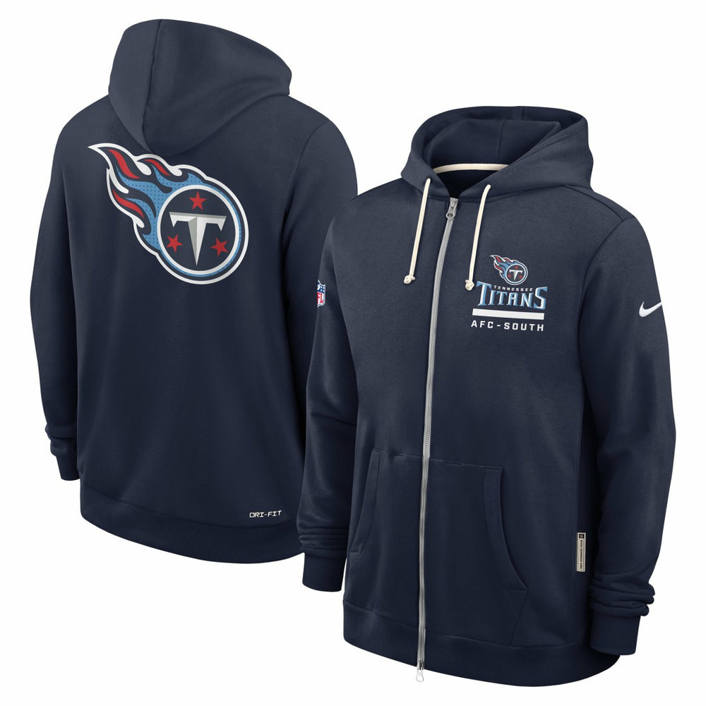 Tennessee Titans Sideline Standard Issue Utility Player Dri-FIT Full-Zip Hoodie Navy | Nike for Sale