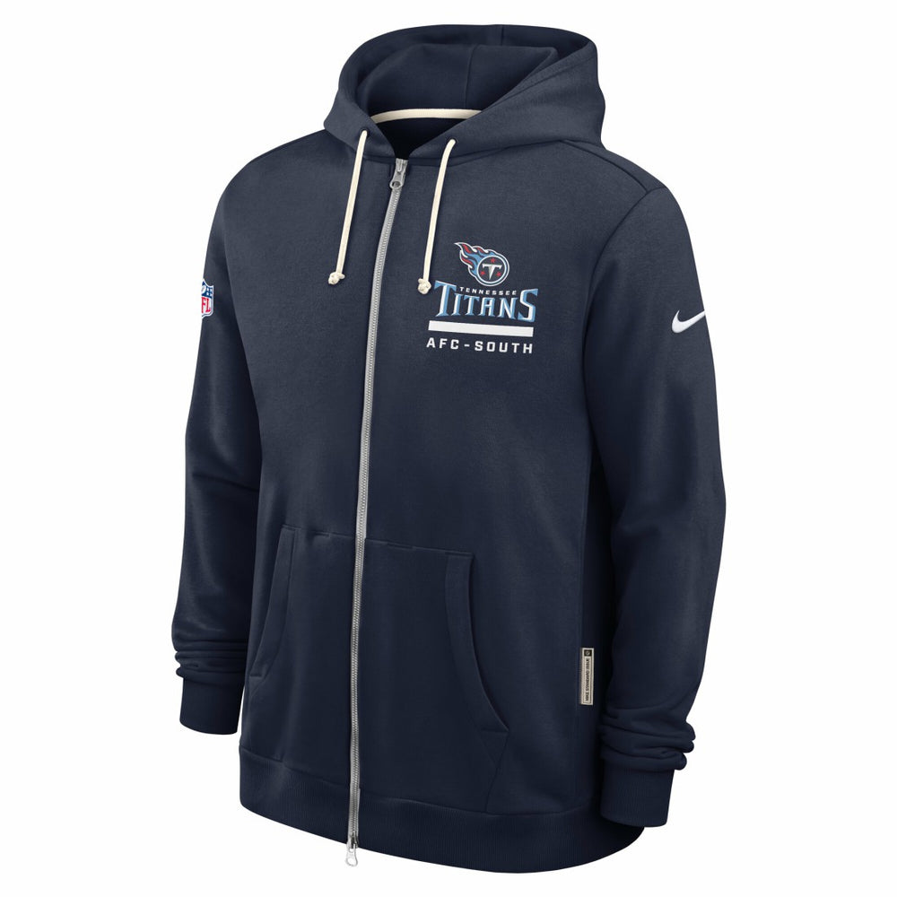 Tennessee Titans Sideline Standard Issue Utility Player Dri-FIT Full-Zip Hoodie Navy | Nike for Sale