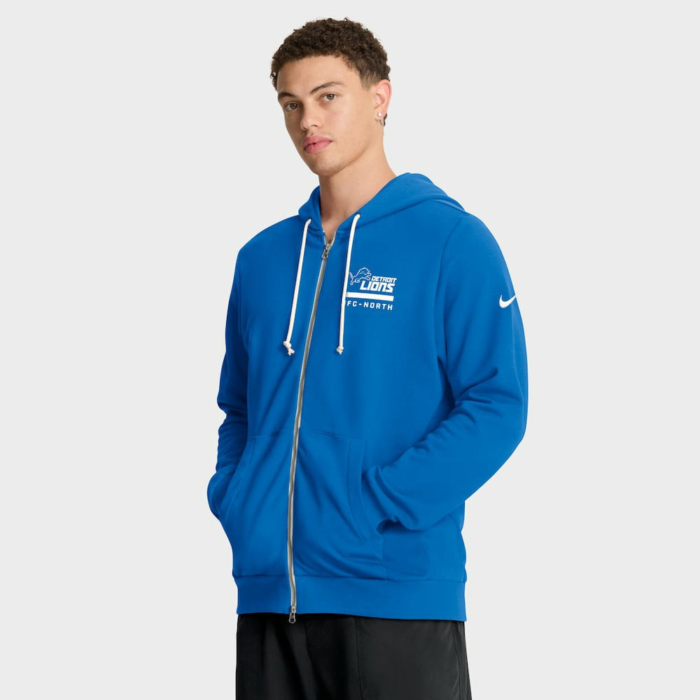 Detroit Lions Sideline Standard Issue Utility Player Dri-FIT Full-Zip Hoodie Blue | Nike for Sale