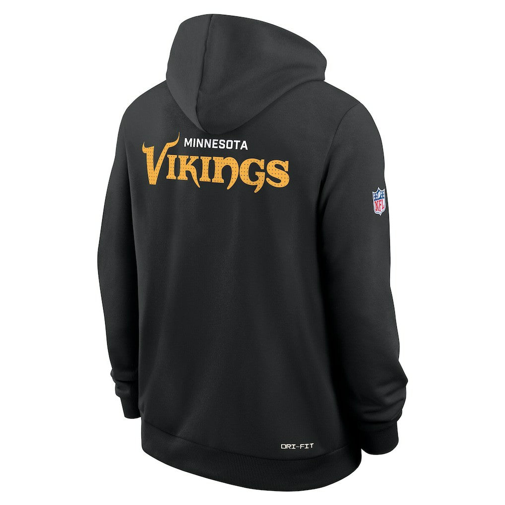Minnesota Vikings Sideline Standard Issue Initial Home Dri-FIT Hoodie Black | Nike for Sale