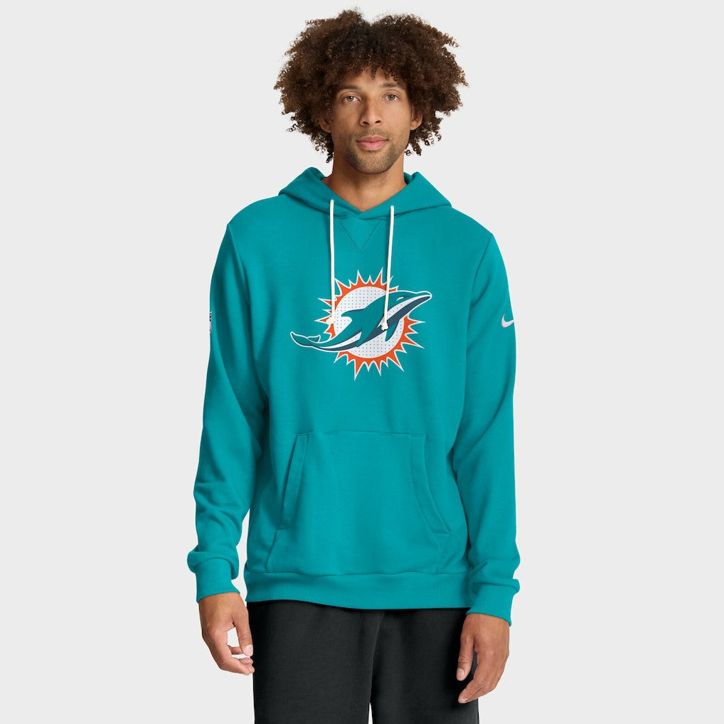 Miami Dolphins Sideline Standard Issue Initial Home Dri-FIT Hoodie Aqua | Nike for Sale