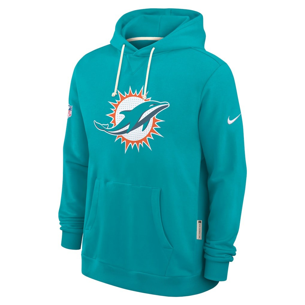 Miami Dolphins Sideline Standard Issue Initial Home Dri-FIT Hoodie Aqua | Nike for Sale