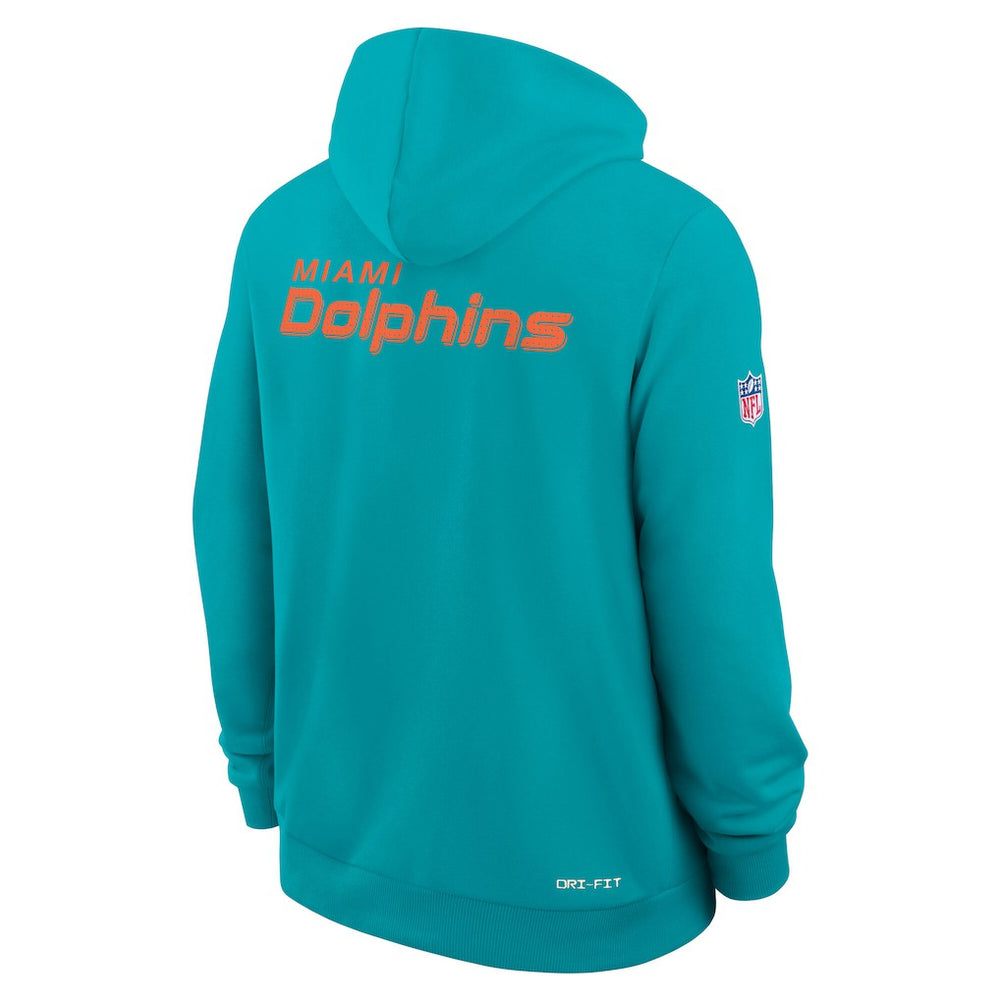 Miami Dolphins Sideline Standard Issue Initial Home Dri-FIT Hoodie Aqua | Nike for Sale
