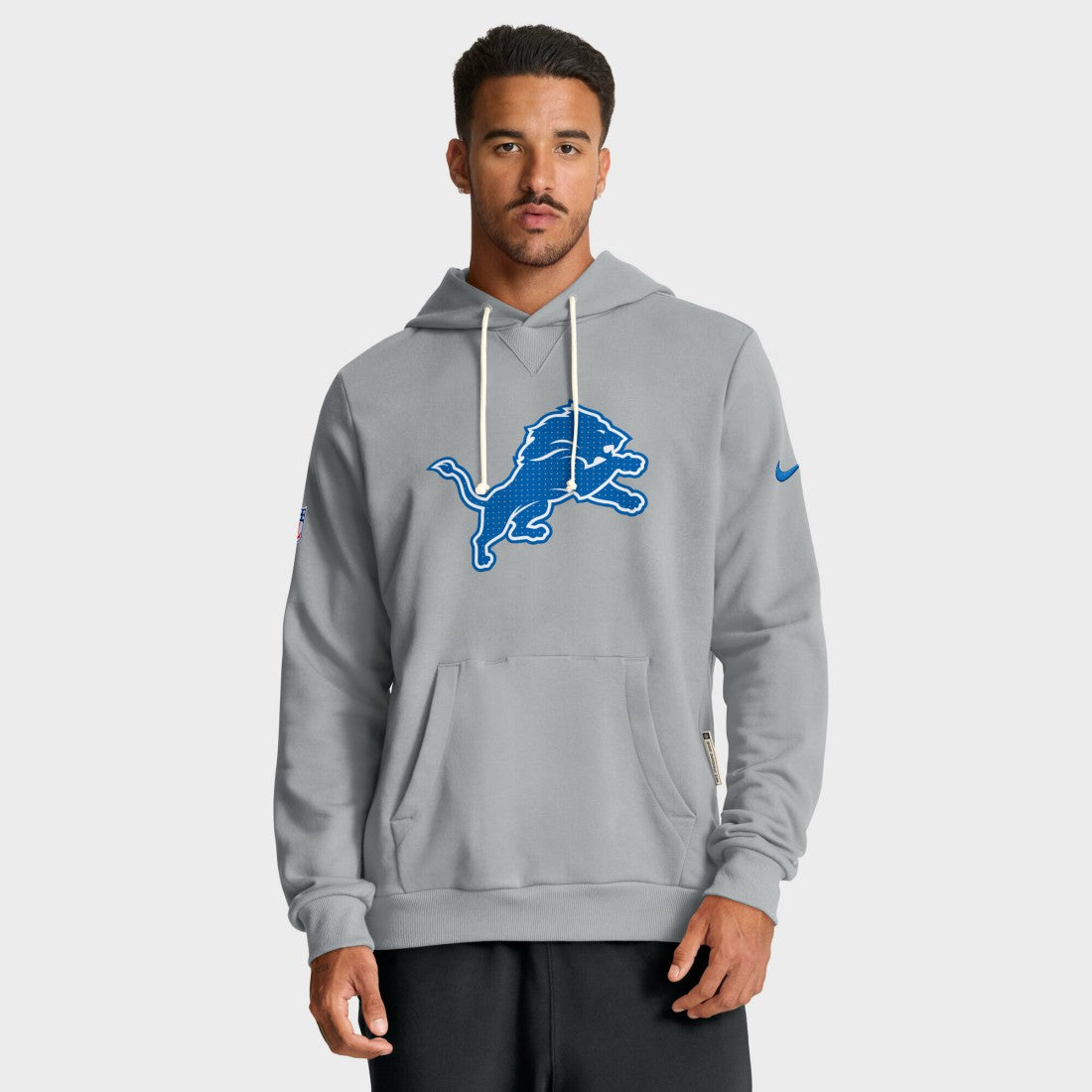 Detroit Lions Sideline Standard Issue Initial Home Dri-FIT Hoodie Gray | Nike for Sale