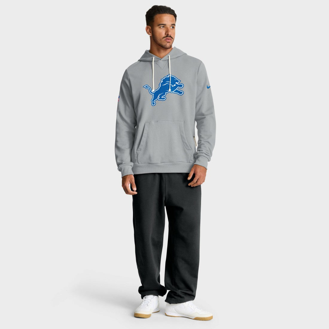 Detroit Lions Sideline Standard Issue Initial Home Dri-FIT Hoodie Gray | Nike for Sale