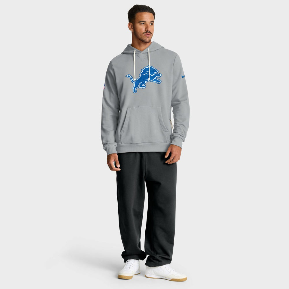Detroit Lions Sideline Standard Issue Initial Home Dri-FIT Hoodie Gray | Nike for Sale