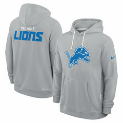 Detroit Lions Sideline Standard Issue Initial Home Dri-FIT Hoodie Gray | Nike for Sale