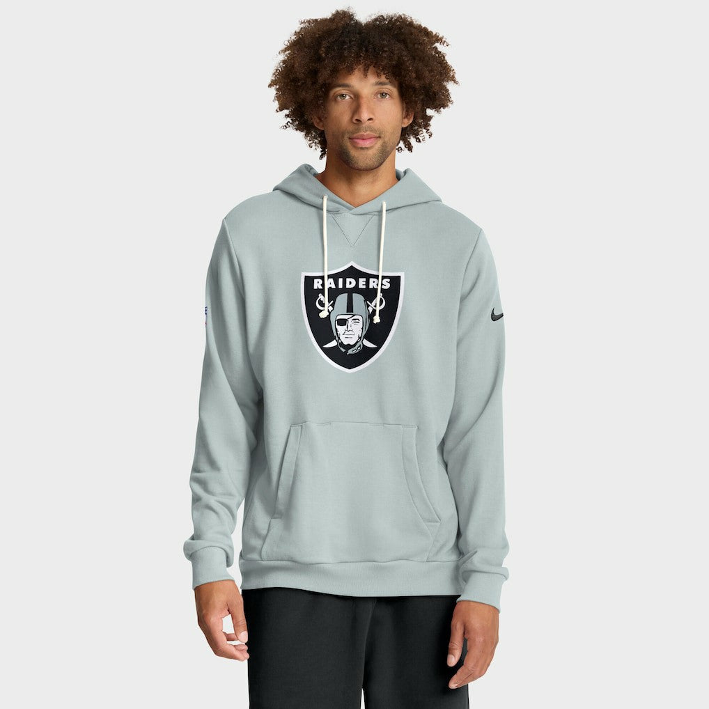 Las Vegas Raiders Sideline Standard Issue Initial Home Dri-FIT Hoodie Silver | Nike for Sale